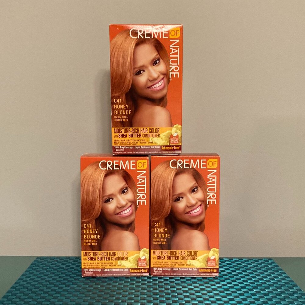 3 Pack Creme of Nature Hair Color #C41 Honey Blonde NIB